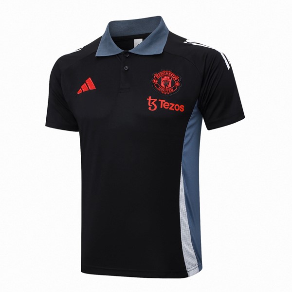 Polo Manchester United 2024-25 Negro Gris 2